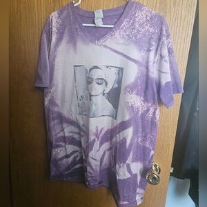 Purple Bleach-Effect Graphic Tee with 'Girl Boss' Print